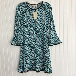 MICHAEL Michael Kors tile blue/black dress PS **HOST PICK 🎉🎉**